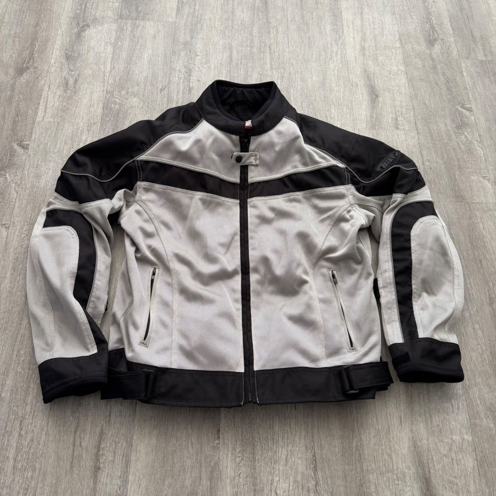 BILT BLM 13 Mens Mesh Motorcycle Jacket Black Grey Padded Armor Size Large